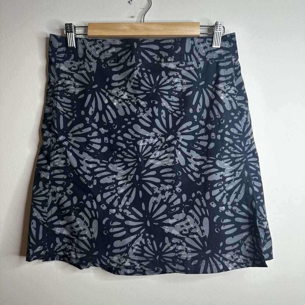 Rip‎ Skirt Womens M Gray Black Floral Wrap Adjustable Hawaiian Adjustable Swim